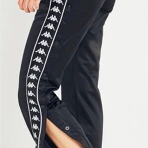 Kappa Women’s Black side buttons Joggers with Logo Trim